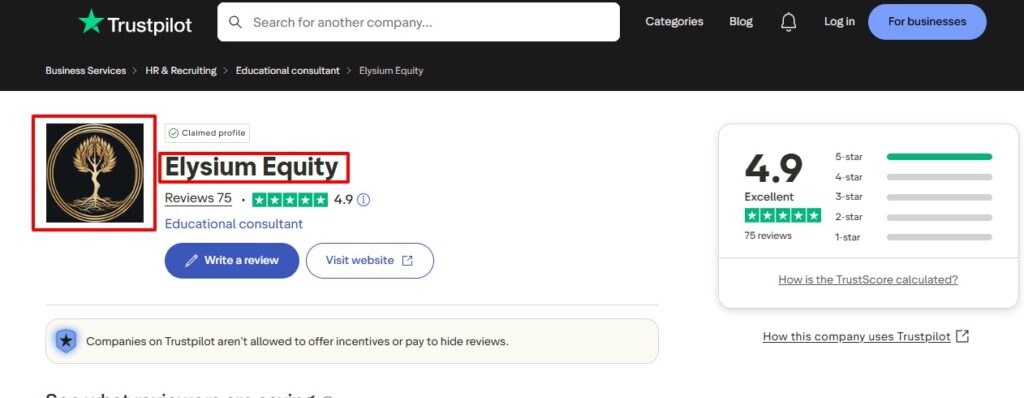 Elysium Equity Trustpilot