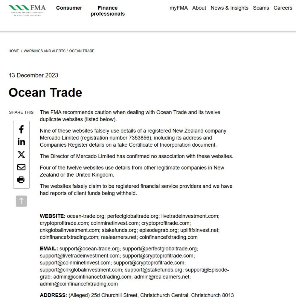 Ocean Markets FMA