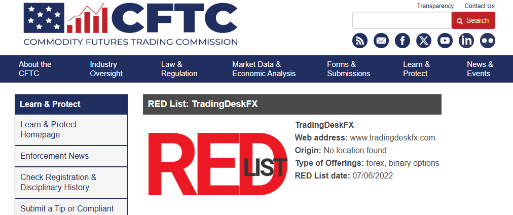 TradingDeskFX CFTC