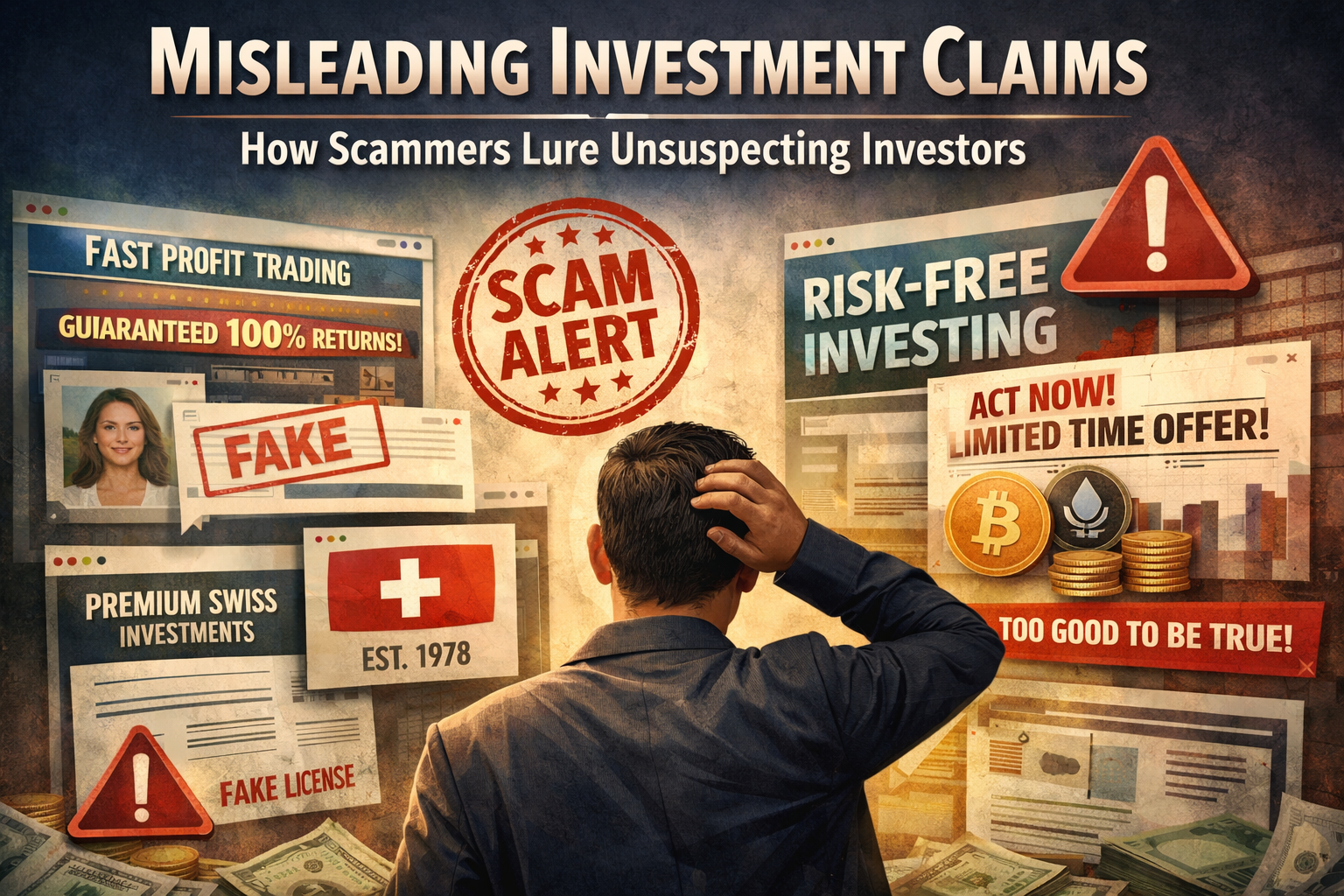 Misleading investment claims warning, online scam alert, high-risk investment