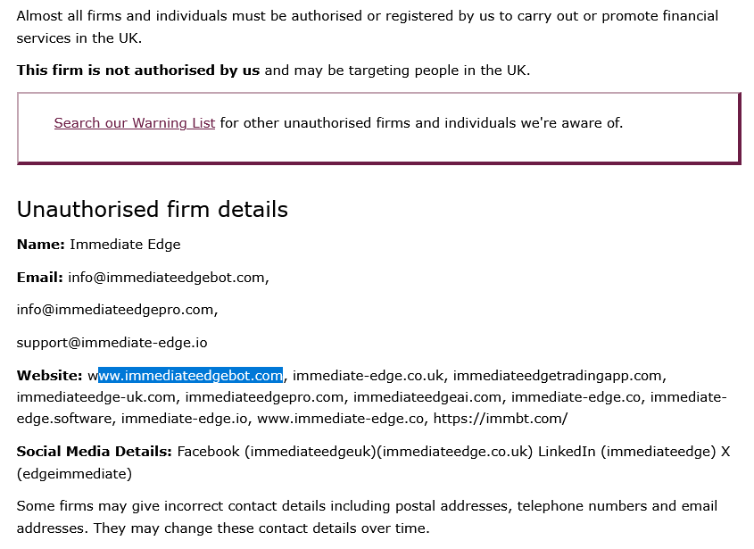 Immediate Edge scam warning and deepfake investment fraud